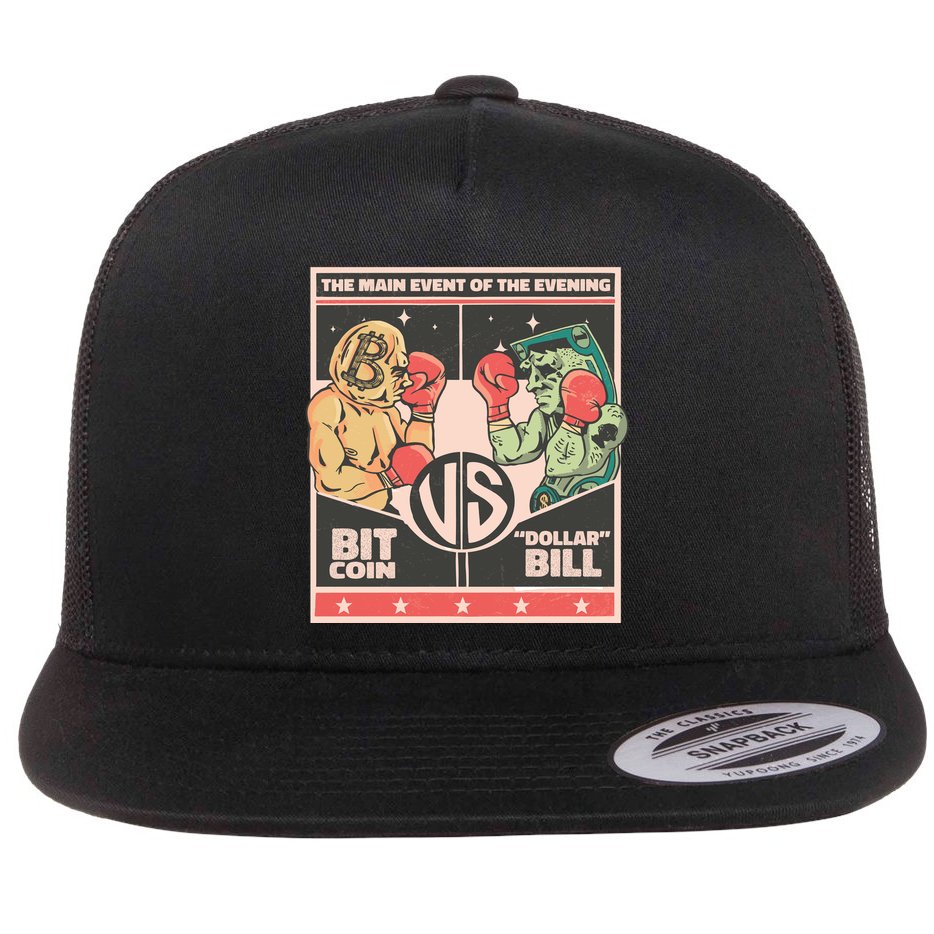 Bitcoin Vs Dollar Flat Bill Trucker Hat