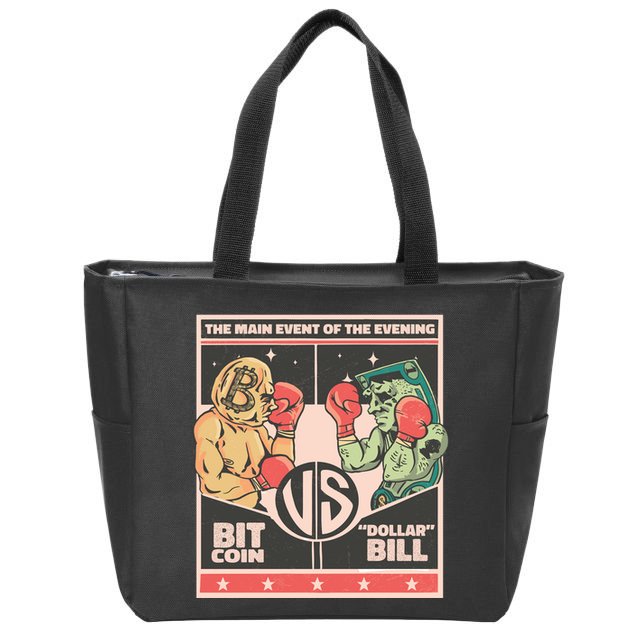Bitcoin Vs Dollar Zip Tote Bag