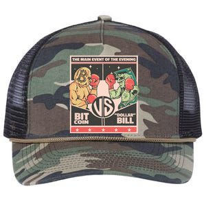 Bitcoin Vs Dollar Retro Rope Trucker Hat Cap