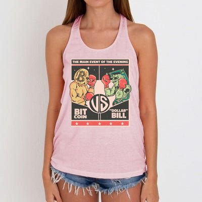 Bitcoin Vs Dollar Women's Knotted Racerback Tank