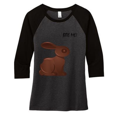 Bite Me! Women's Tri-Blend 3/4-Sleeve Raglan Shirt