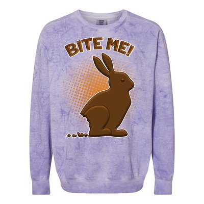 Bite Me! Chocolate Easter Bunny Colorblast Crewneck Sweatshirt