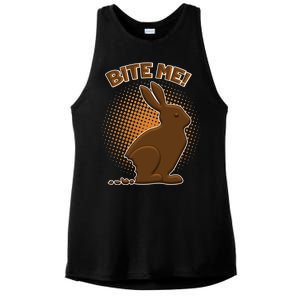 Bite Me! Chocolate Easter Bunny Ladies PosiCharge Tri-Blend Wicking Tank