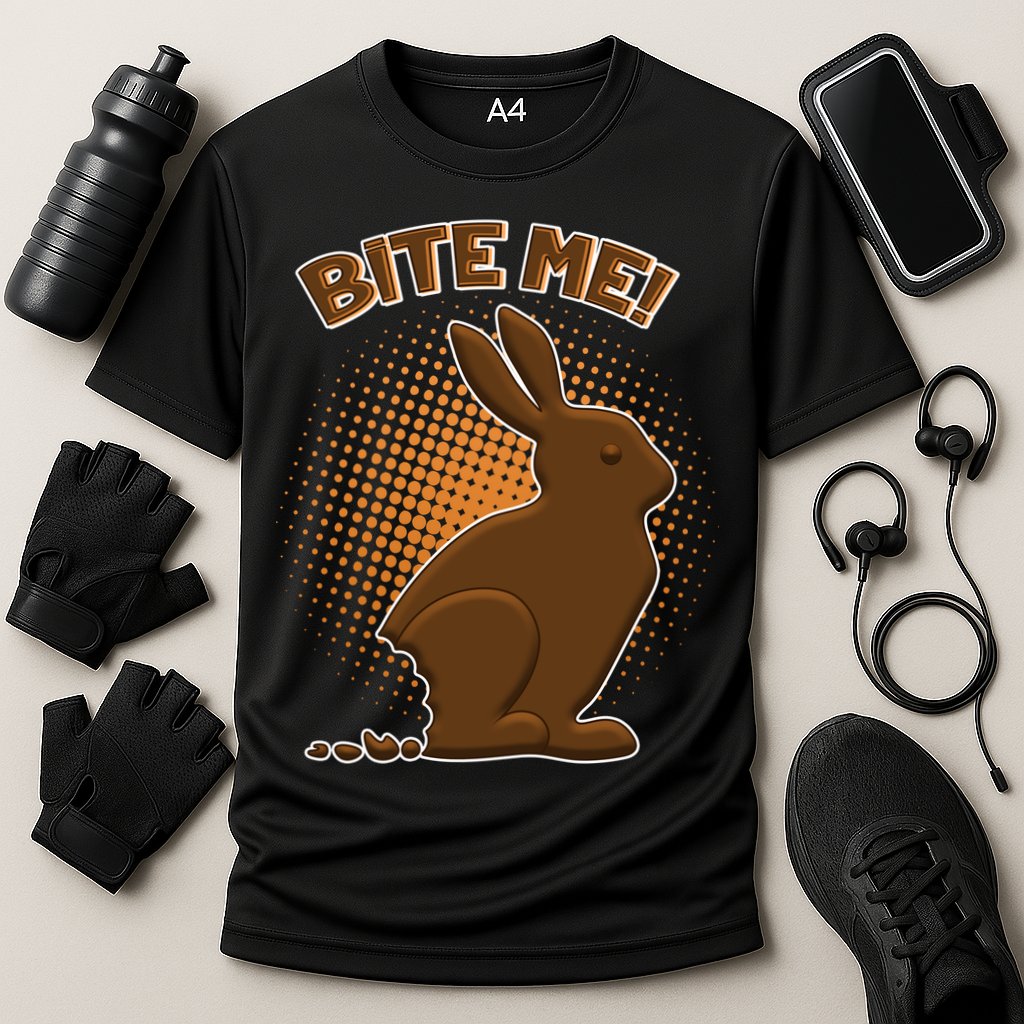 Bite Me! Chocolate Easter Bunny Cooling Performance Crew T-Shirt