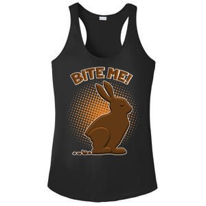 Bite Me! Chocolate Easter Bunny Ladies PosiCharge Competitor Racerback Tank