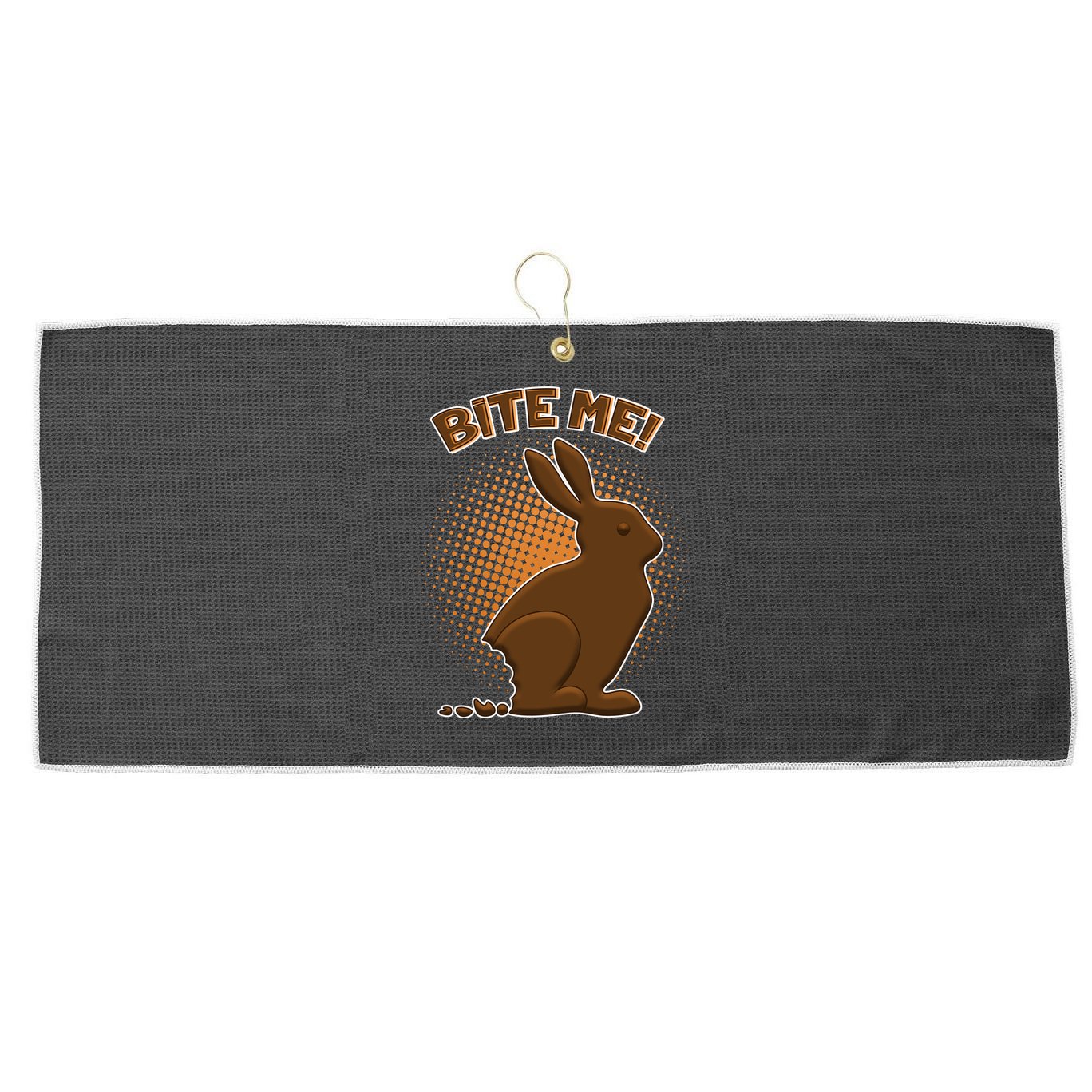 Bite Me! Chocolate Easter Bunny Large Microfiber Waffle Golf Towel