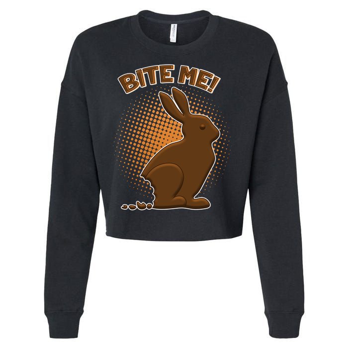 Bite Me! Chocolate Easter Bunny Cropped Pullover Crew