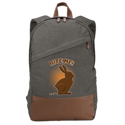 Bite Me! Chocolate Easter Bunny Cotton Canvas Backpack
