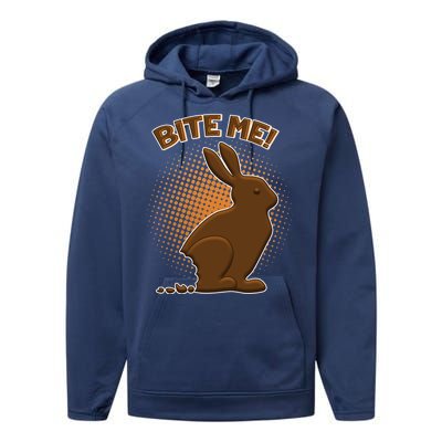 Bite Me! Chocolate Easter Bunny Performance Fleece Hoodie