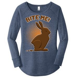 Bite Me! Chocolate Easter Bunny Women's Perfect Tri Tunic Long Sleeve Shirt