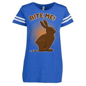 Bite Me! Chocolate Easter Bunny Enza Ladies Jersey Football T-Shirt