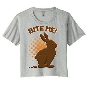 Bite Me! Chocolate Easter Bunny Women's Crop Top Tee