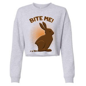 Bite Me! Chocolate Easter Bunny Cropped Pullover Crew