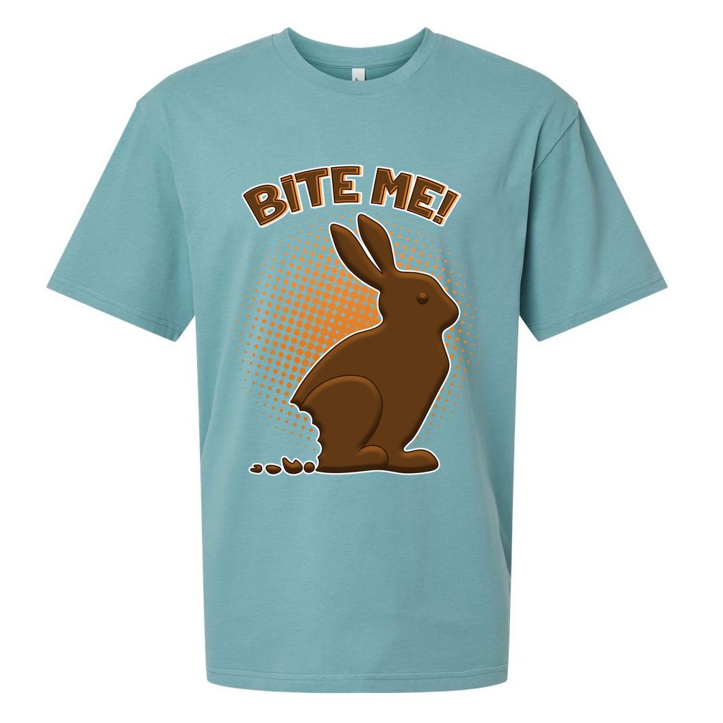 Bite Me! Chocolate Easter Bunny Sueded Cloud Jersey T-Shirt