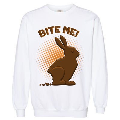 Bite Me! Chocolate Easter Bunny Garment-Dyed Sweatshirt