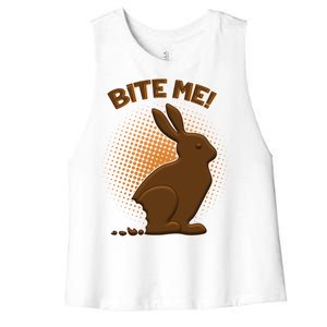 Bite Me! Chocolate Easter Bunny Women's Racerback Cropped Tank