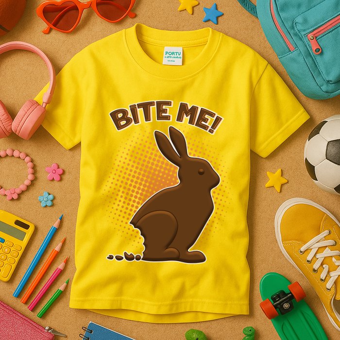 Bite Me! Chocolate Easter Bunny Kids T-Shirt