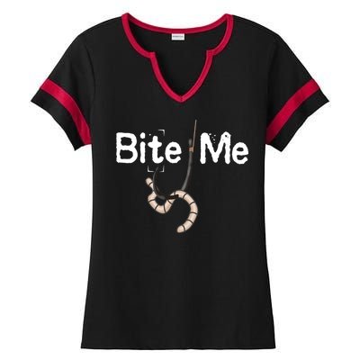 Bite Me Fish Hook Ladies Halftime Notch Neck Tee