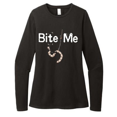 Bite Me Fish Hook Womens CVC Long Sleeve Shirt