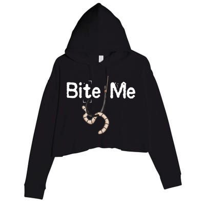 Bite Me Fish Hook Crop Fleece Hoodie