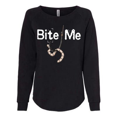 Bite Me Fish Hook Womens California Wash Sweatshirt