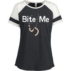 Bite Me Fish Hook Enza Ladies Jersey Colorblock Tee