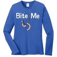 Bite Me Fish Hook Ladies Long Sleeve Shirt