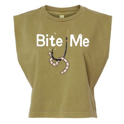 Bite Me Fish Hook Garment-Dyed Women's Muscle Tee