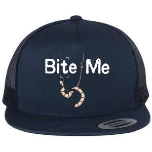 Bite Me Fish Hook Flat Bill Trucker Hat