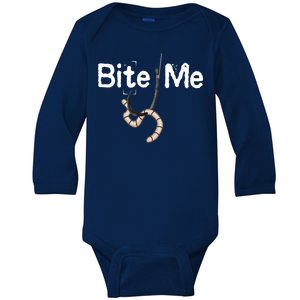 Bite Me Fish Hook Baby Long Sleeve Bodysuit