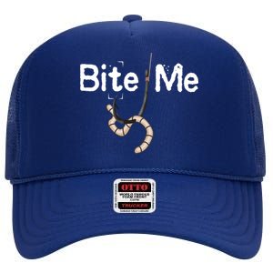 Bite Me Fish Hook High Crown Mesh Back Trucker Hat