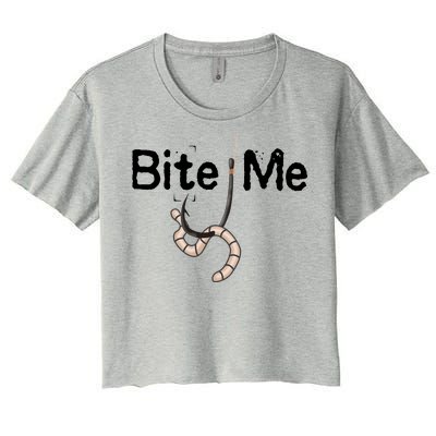 Bite Me Fish Hook Women's Crop Top Tee