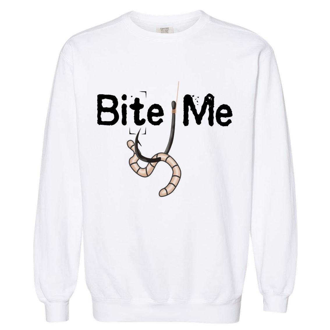 Bite Me Fish Hook Garment-Dyed Sweatshirt