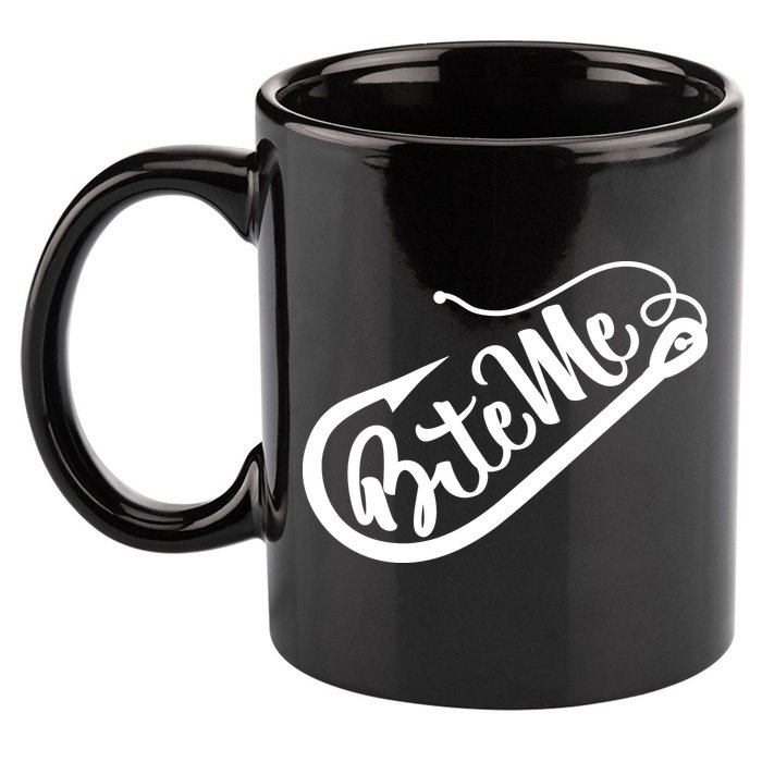 Bite Me Fish Hook Funny Fishing 11oz C Handle Ceramic Mug