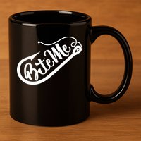Bite Me Fish Hook Funny Fishing 11oz C Handle Ceramic Mug