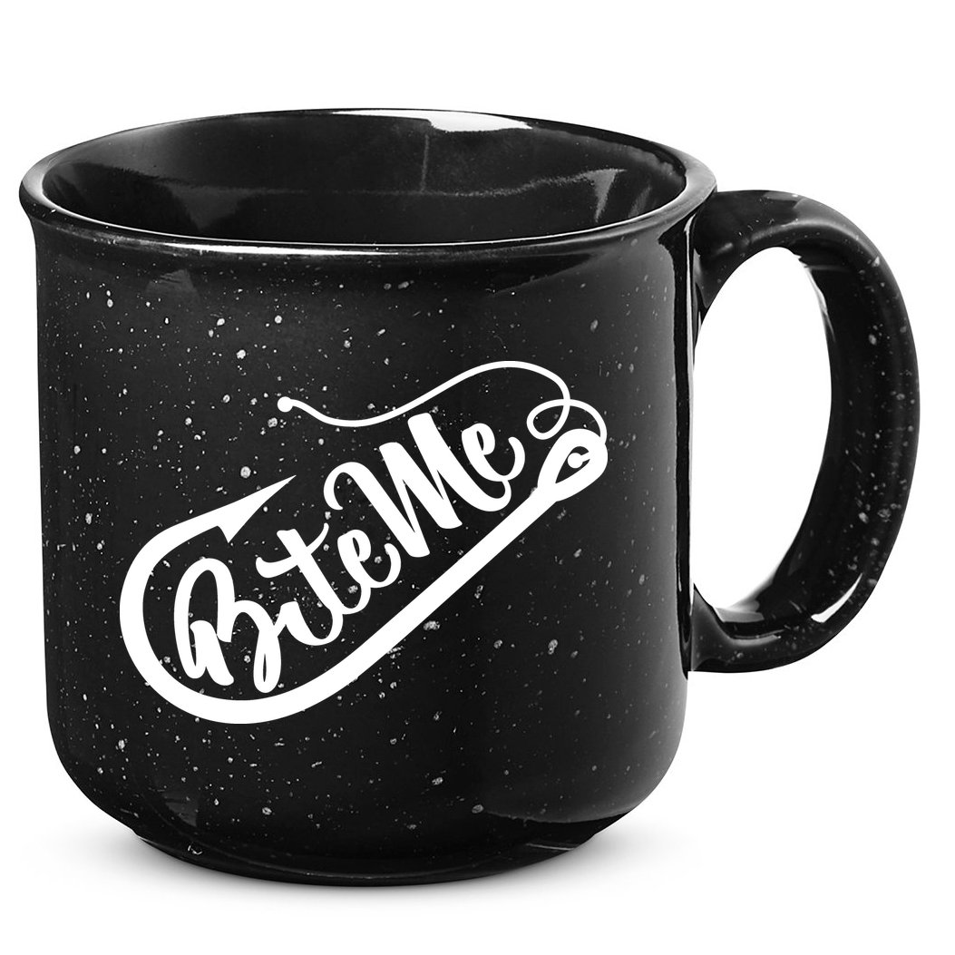 Bite Me Fish Hook Funny Fishing 15oz Campfire Ceramic Mug