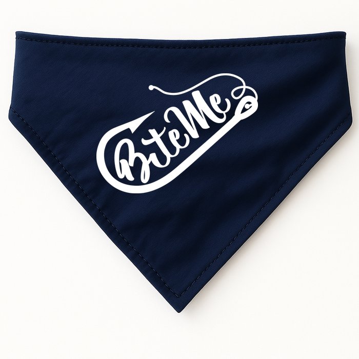 Bite Me Fish Hook Funny Fishing USA-Made Doggie Bandana