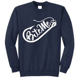 Bite Me Fish Hook Funny Fishing Sweatshirt