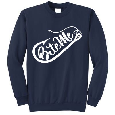 Bite Me Fish Hook Funny Fishing Sweatshirt