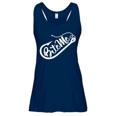 Bite Me Fish Hook Funny Fishing Ladies Essential Flowy Tank