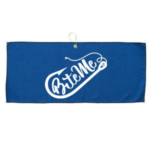 Bite Me Fish Hook Funny Fishing Large Microfiber Waffle Golf Towel