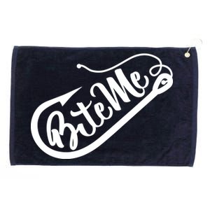 Bite Me Fish Hook Funny Fishing Grommeted Golf Towel