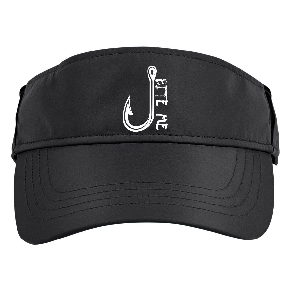 Bite Me Fishing Hook Adult Drive Performance Visor