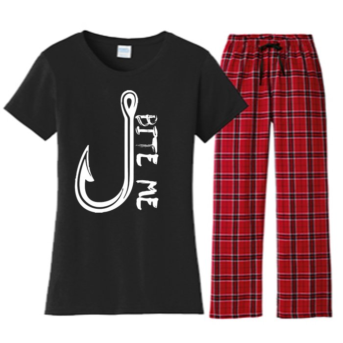 Bite Me Fishing Hook Women's Flannel Pajama Set