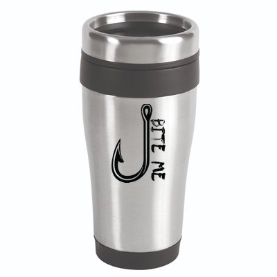 Bite Me Fishing Hook 16oz Travel Tumbler
