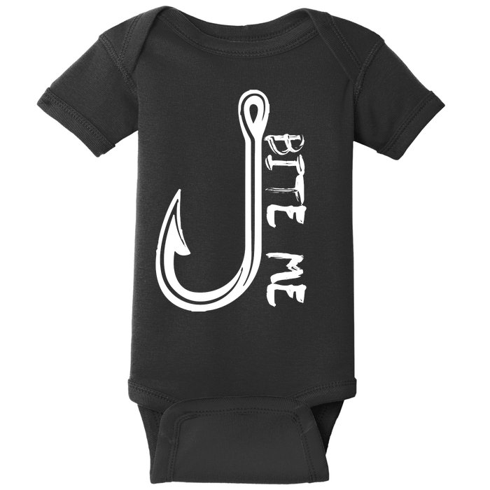 Bite Me Fishing Hook Baby Bodysuit