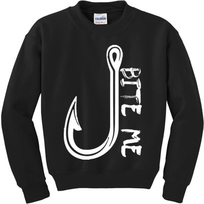 Bite Me Fishing Hook Kids Sweatshirt