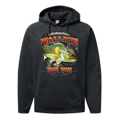 Bite This Walleye Fishing Performance Fleece Hoodie