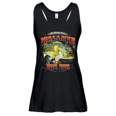 Bite This Walleye Fishing Ladies Essential Flowy Tank