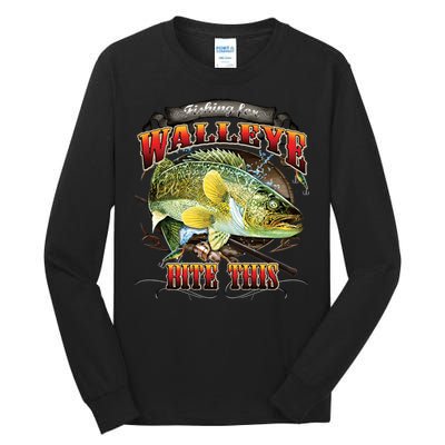 Bite This Walleye Fishing Tall Long Sleeve T-Shirt